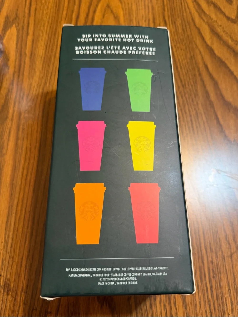 Starbucks 2022 Colorful Summer Reusable Hot Cups 6-Piece 16oz